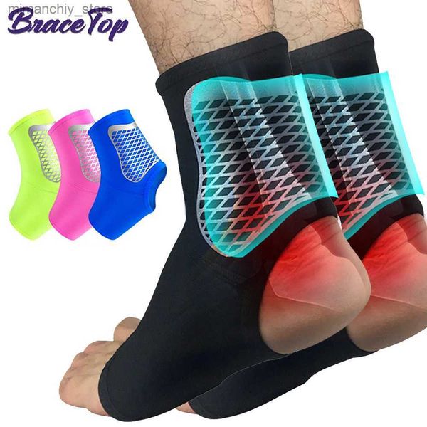 Suporte de tornozelo BraceTop Sports Ank Support Brace Elastic High Protect Guard Band Homens Mulheres Correndo Basquete Fitness Foot Heel Wraps Bandage Q231124