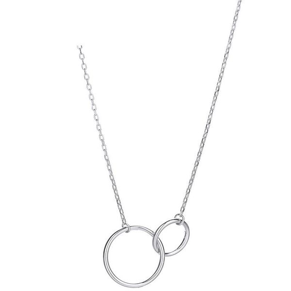 Ketten 925 Sterling Silber Halskette Anhänger für Frauen Personalisierte Doppelrunde Schnalle Hochwertiger Schmuck