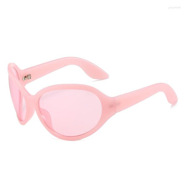 Óculos de sol 2023 estilo elegante e elegante à prova de vento oval para homens e mulheres