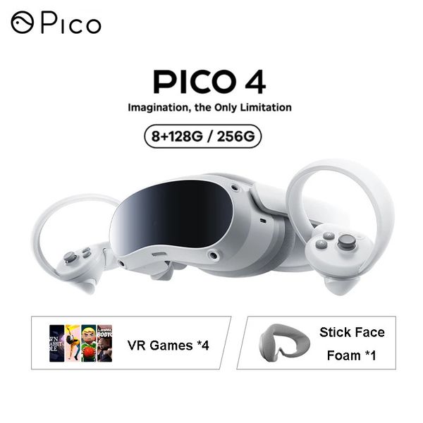 Óculos 3D Pico 4 VR Headset AllInOne Realidade Virtual 8128G512G Smart 4K Display Games Capacete para Metaverse Stream 231123