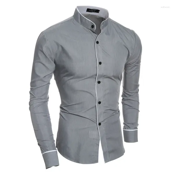 Camicie casual da uomo 2023 Camicia con fondo con finiture personalizzate per il commercio estero autunno e inverno