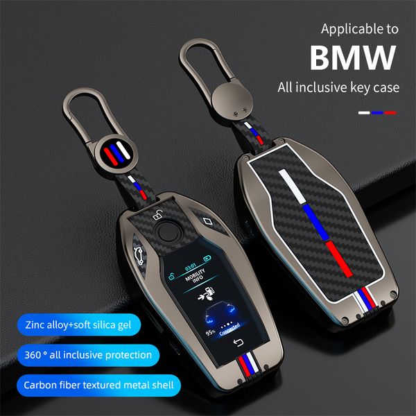 Capa para chave de carro de liga de zinco para BMW 5 7 Series G11 G12 G30 G31 G32 I8 I12 I15 X3 X4 X5 X7 G01 G02 G05 G07 Porta-chaves porta-chaves