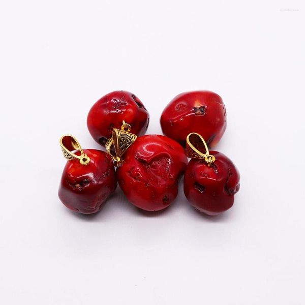 Подвесные ожерелья нерегулярные красные коралловые подвески натуральный морской бамбук для ювелирных изделий изготовления ручной работы на колье