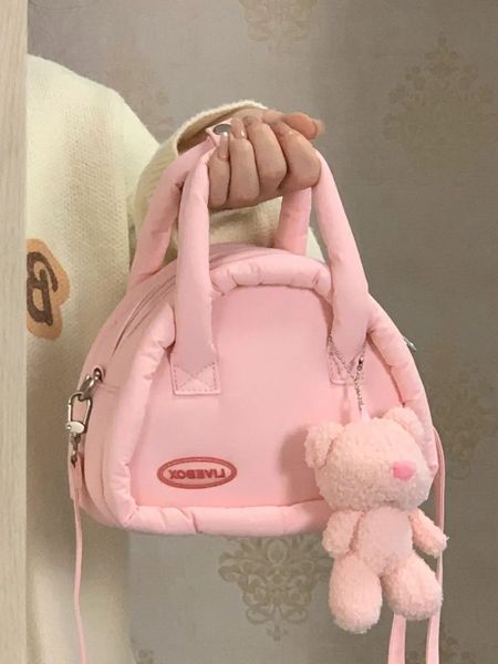 Sacos da noite Designer de luxo dos desenhos animados urso lona bolsa doce crossbody saco grande shell tote verão 231123