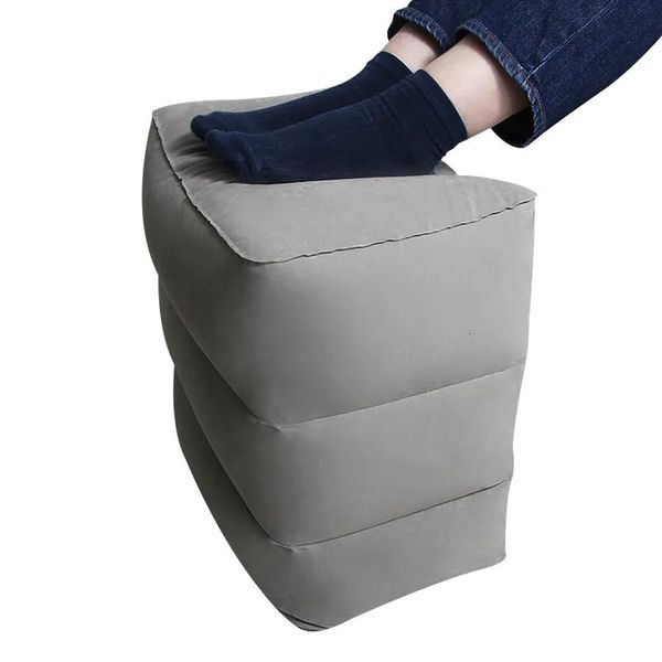 Подушка 3-х слойная надувная подставка для ног для путешествий Подушка для подставки для ног в самолете Поезд Автомобиль Подушка для подставки для ног, как сумка для хранения Пылезащитный чехол Надувная подушка 231124