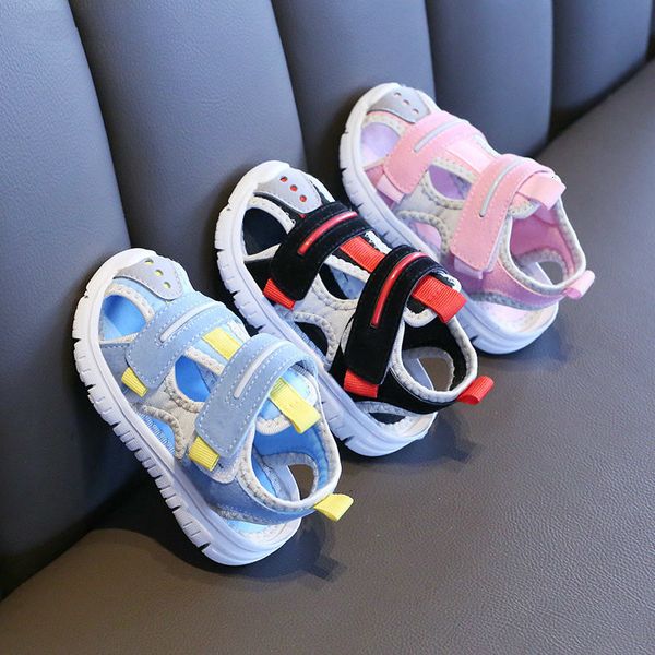 Sandálias de bebê de verão para meninos meninos de fundo macio de pano de pano crianças sapatos de moda moda crianças praia de praia 230424