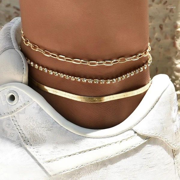 Braccialetti a maglie Per donna Gioielli femminili Bohemia Ins Bracciale delicato Argento placcato oro Nappe Stile di lusso leggero Regali per ragazza 3 pezzi