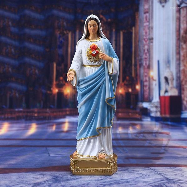 Collane con ciondolo Diaylo Vergine Maria Cuore Immacolato Statua Benedetta Sacra della Figura Resina Purezza Devozione Decorazione Cattolica Regalo