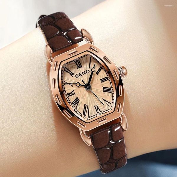 Armbanduhren 2023 Retro Kleine Zifferblatt Uhr Für Frauen Wasserdichte Lederband Elegante Kleid Damen Armbanduhren Relogio feminino