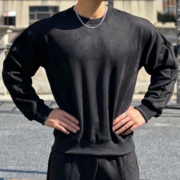 Erkek Hoodies Sonbahar Kış Süet Kumaş Büyük Boyutlu Külot Sweatshirt Sıradan Giysiler Spor Salonu Spor Fitness Eğitim Giysileri