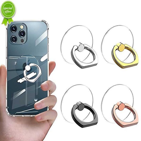 Supporto per anello per cellulare trasparente colorato, impugnatura universale, staffa per adesivo posteriore per cellulare, girevole a 360 gradi