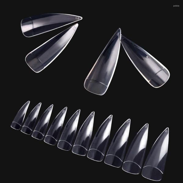 Unghie finte 600 pz/borsa XL-Half-Cover Nail Fales Tips Disegni Eagle-Claw Natura/Clear Press On Per Art Tablet ABS Falso