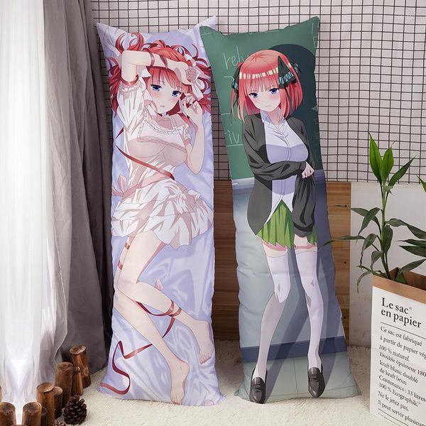 Federa per cuscino Anime giapponese The Quintessential Quintuplets Nakano Nino Dakimakura Corpo Fullbody Abbracciare Fodere per Cuscini Regalo