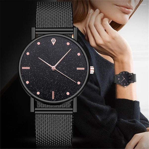 Avanadores de pulso Mulheres pulseira relata o cinto de aço Rhinestone Quartz Wrist Watch Fashion Luxury for Free Shiping Relogio feminino