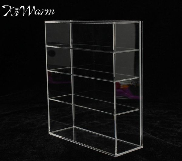 Decoração kiwarm caixa de exibição acrílica de alto brilho, porta deslizante para mini frasco de perfume, joias, artesanato, loja de casa, fábrica 6548565