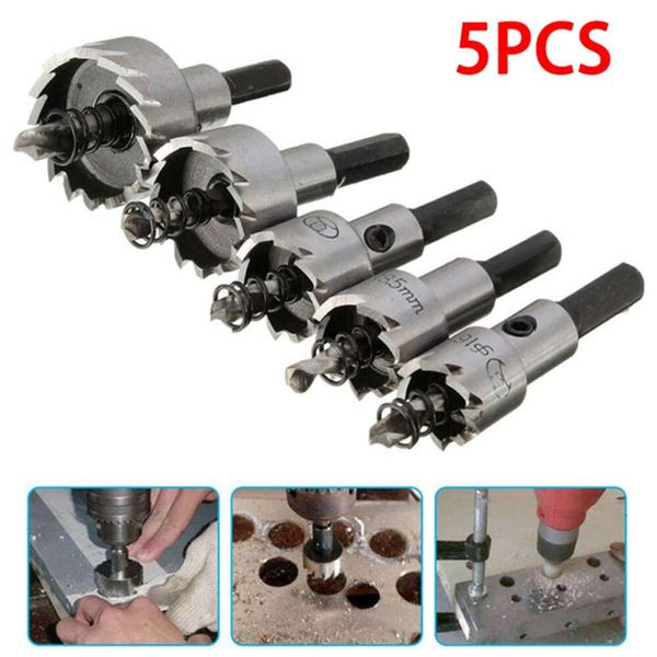 Neue 5 teile/satz HSS Bohrer Bit High Speed Stahl Hartmetall Spitze Loch Sägezahn Cutter Metall Bohren Holz Arbeiten Schneiden zimmerei Kronen