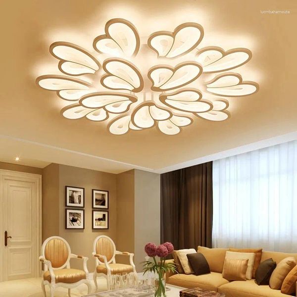 Lampadari Lampada da soffitto moderna a led a forma di fiore con telecomando dimmerabile Centro soggiorno nordico