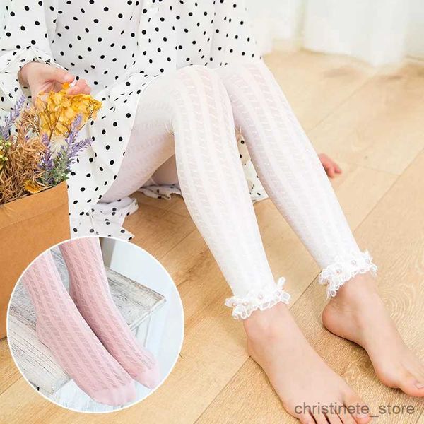 Kindersocken Mädchen Strumpfhosen Netz lange Socken Kinderstrumpfhosen Sommer Mesh ausgeschnittene Leinensamtstrumpfhose Super dünner Tanzstrumpf