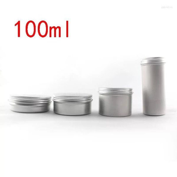 Aufbewahrungsflaschen 100 ml 4 Arten Dosen Behälter Tee Aluminiumbox Rundes Metalllippenglas mit Schraubverschluss Für