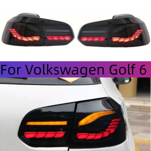 Тястовые фонари для автомобилей для Volkswagen Golf 6 6GTI High 6 Taillight Assembly Modified Dragon Scale Scale Светодиодный световой тормоз и динамический сигнальный свет