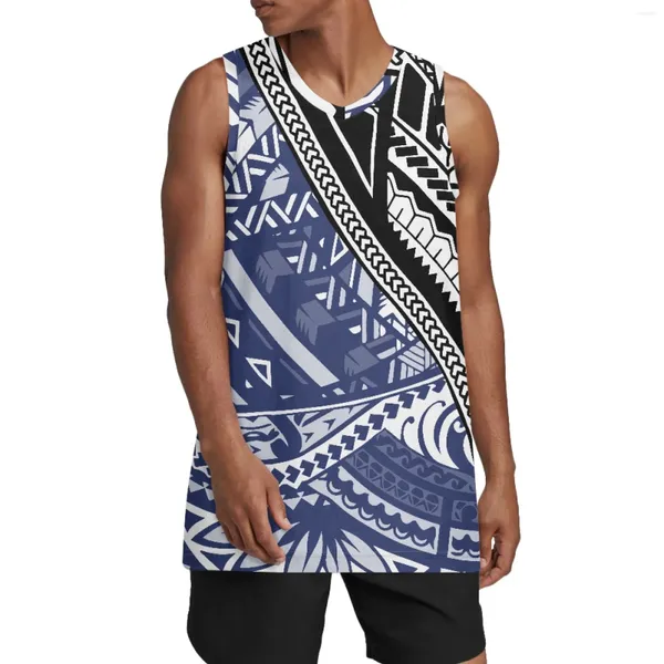 Herren Tank Tops Polynesian Tribal Pohnpei Totem Tattoo Prints Trading Erwachsene Sport Pinnie Scrimmage Trainingsweste Team Event Mesh Light