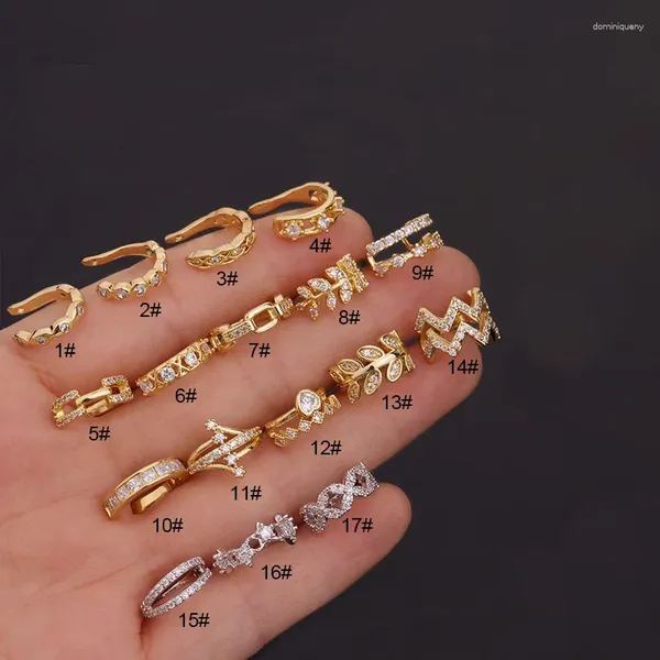 Backs Ohrringe 1PC Edelstahl U-förmige Ohrclips Fake Piercing Unregelmäßiges Blatt Zirkon Manschetten Ring Goth PIERC Schmuck für Frauen