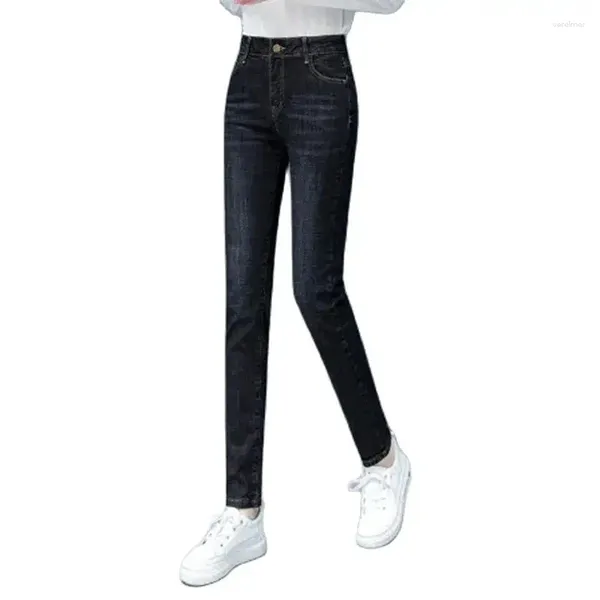 Jeans da donna Velluto / Non velluto 2023 Primavera e autunno Pantaloni Harem a vita alta dai piedi piccoli Pantaloni casual dritti da donna