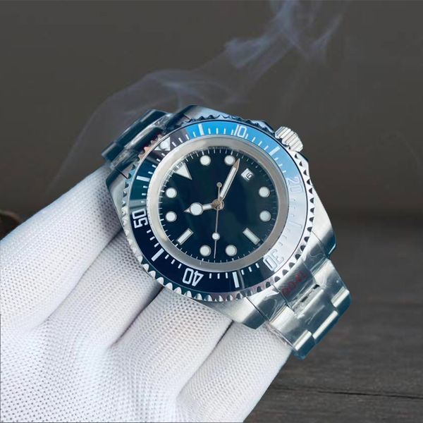 Relógio superocean para homem relojes 44MM morador do mar Relógio biocerâmico preto Safira luminoso à prova d'água relógio de mergulho profundo masculino relógio de aço inoxidável 904L com caixa