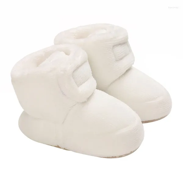 Botas infantis bebê inverno neve cor sólida macio quente antiderrapante primeiro walker sapatos
