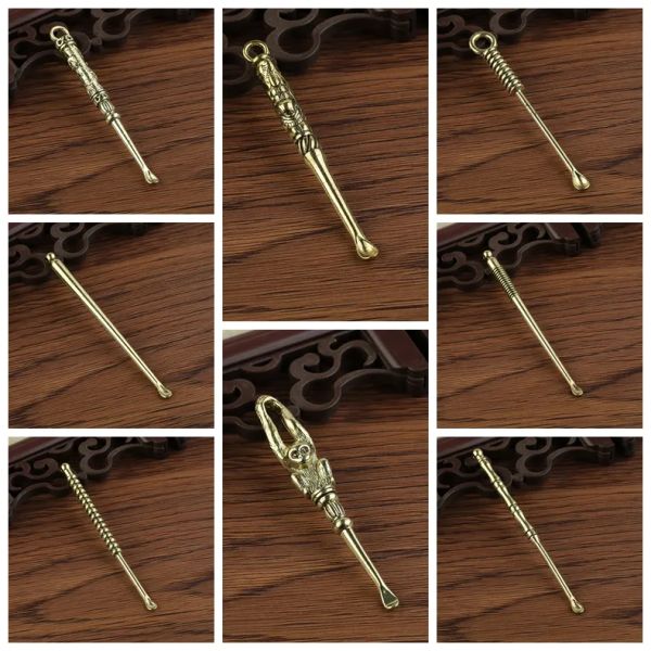 8 Stile Wax Dabber Werkzeuge Zerstäuber Tank Metall 70mm Glas Rauchen Gold Mini Dab Tool Stick Löffel Ohrstöpsel für trockene Kräuter Titan Nagel Vape LL