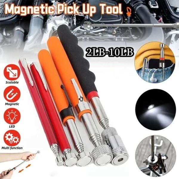 Nuovi strumenti di prelievo magnetici regolabili telescopici da 3LB-10LB con strumento penna a lunga portata allungabile portatile leggero per raccogliere viti