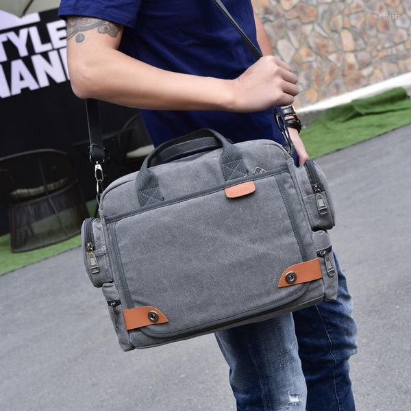 Duffel Bags Business Canvas Messenger for Men Vintage Bag Casual Crossbody Ноутбук путешествия Bolsa Masculina