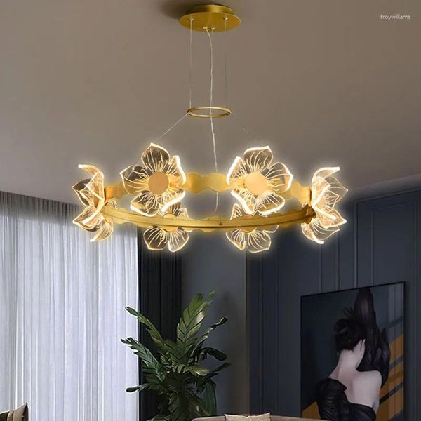 Pendelleuchten Lotus Modern Esszimmer Kronleuchter Schöne warme Wohnlampe Schlafzimmer Nordeuropäischer italienischer Luxus