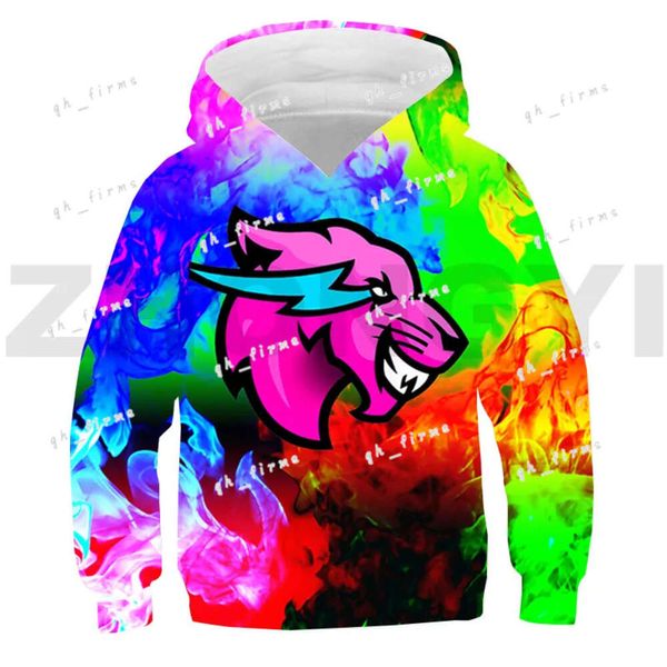 Anines Hoodie Mr Wolf Beast Lightning Cat 3D Hoodies Boy Oveized Sweatshirt Lustige Harajuku Anime Kleidung Tägliche Lounge Wear Gedruckt 619