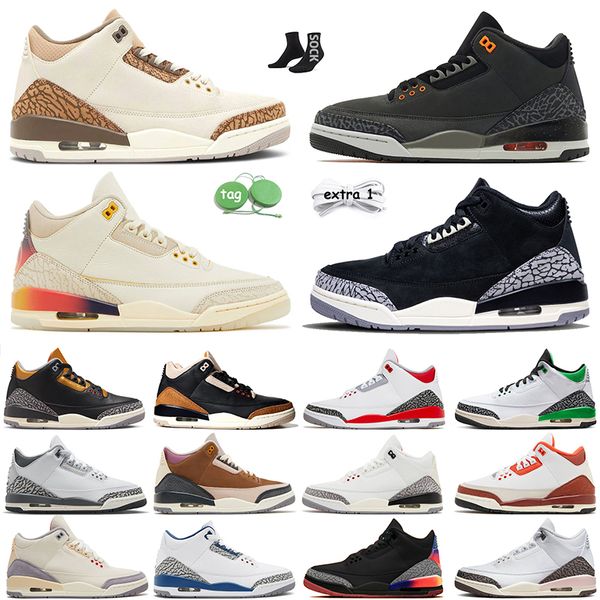 Große Größe 13 JUMPMAN 3 Designer 3s Basketballschuhe J3s J Balvin Medellin Sunset Rio Palomino Fear Off Noir Oreo Muslin Palomino Reimagined Sneakers Kostenloser Versand