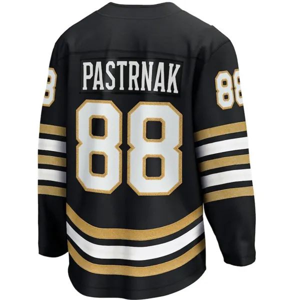 Camisas de hóquei do centenário de Boston David Pastrnak Patrice Bergeron Brad Marchand Pavel Zacha Hampus Lindholm Charlie McAvoy Jake DeBrusk Milan Lucic Linus Ullmark