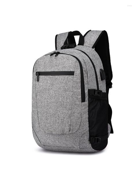 Zaino WxfbBaby Style Versione coreana della doppia borsa a tracolla da uomo. Oxford antifurto di alta qualità ricaricabile tramite USB