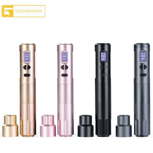 Máquinas de remoção de tatuagem Rose Gold K6003 Wired Wireless Double Mode Pen Hollow Cup Motor Maquiagem Máquina 35mm Fornecimento de Curso 231123