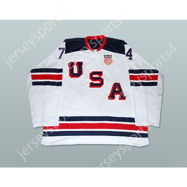 Personalizado T.J. OSHIE 74 EUA SELEÇÃO NACIONAL DE HÓQUEI JERSEY NOVO ESTILO TRIBUTO 1960 NOVO Top Costurado S-M-L-XL-XXL-3XL-4XL-5XL-6XL