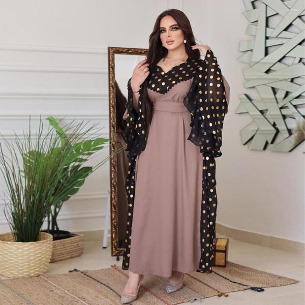 Abbigliamento etnico Musulmano Turchia Abiti per le donne Eid Ramadan Abaya Kaftan Dubai Flare Sleeve Abito lungo Medio Oriente Islam Jilbab Robe