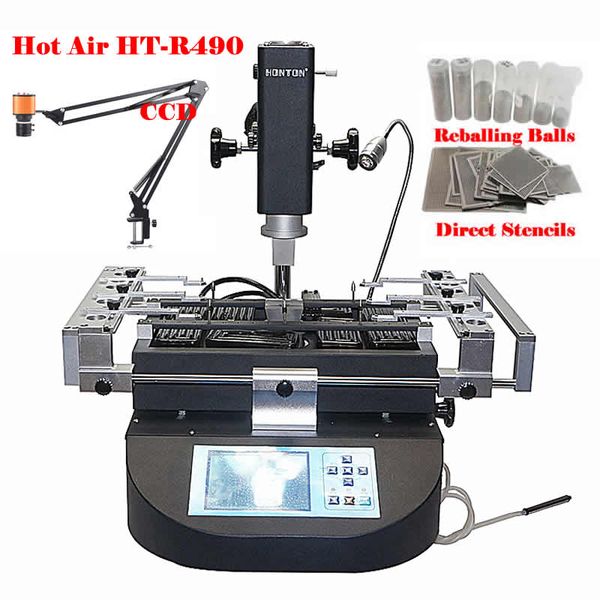 HT-R490 Hot Air BGA Reballing Rework Station 800W Reparatur Lötmaschine 3 Zonen Voll Atomatic Reballing Tool Kit