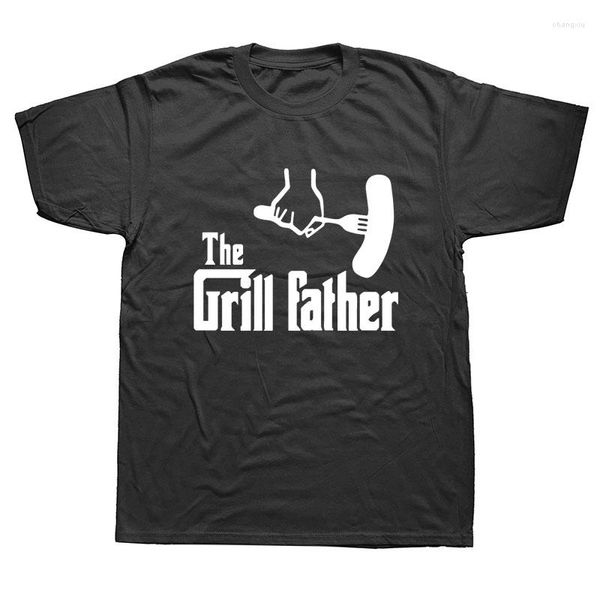 Herren-T-Shirts The Grill Father Cooking Chef Neuheit Funny Mens Birthday Gift Men Shirt T-Shirt O Neck Casual T-Shirt Tee Camisetas