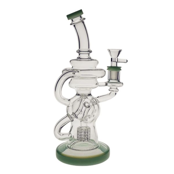 SAML Высокие кальяны 24 см FTK Glass Dab Rig Torus Bong Klein Recycler Курительная трубка для водопровода Цвет соединения размер 14,4 мм PG5124