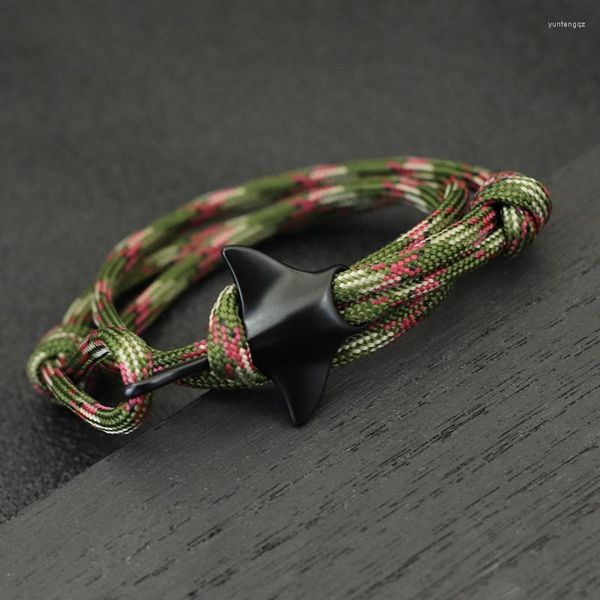 Charm Bracelets 2023 Outdoor Survival Camo Green Armband für Männer Frauen Multilayer 3mm Milan Rope Wrap Wristband Black Manta Hook Casual