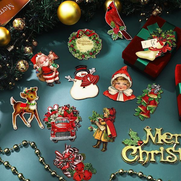 24 Pezzi Gnomo di Natale Ornamenti in Legno Decorazioni da Appendere in Legno per Albero di Natale Babbo Natale Elfo Appeso Artigianato in Legno Decorazioni Natalizie Forniture per Feste di Natale