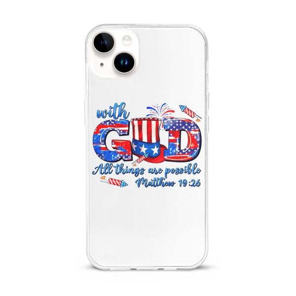 Com Deus tudo é possível capas de telefone macias à prova de choque para iphone 13 14 15 Pro Plus Max Christian Faith Phone Cover