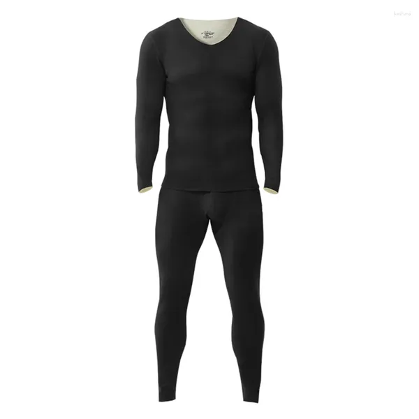 Conjunto de roupas íntimas térmicas masculinas do kit de camiseta quente camada de base inferior de lã respirável Long Johns acessível