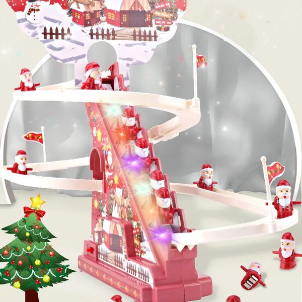 Принадлежности для рождественских игрушек Рождественский поезд Санта-электрический трек Игрушки с подсветкой Музыка для дома Xmas Natal Navidad Noel Детские подарки 2024 год 231124