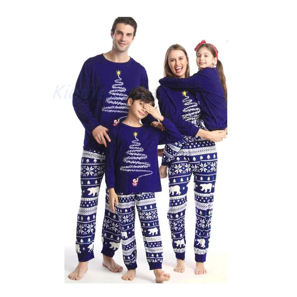 Passende Familien-Outfits, Familie, Weihnachten, blaue Kleidungssets, Mutter, Vater, Sohn, Tochter, Weihnachtsbaum, Pyjamas, Anzüge, Matvhing-Kleidung, Outfits für Mädchen und Jungen, 231123