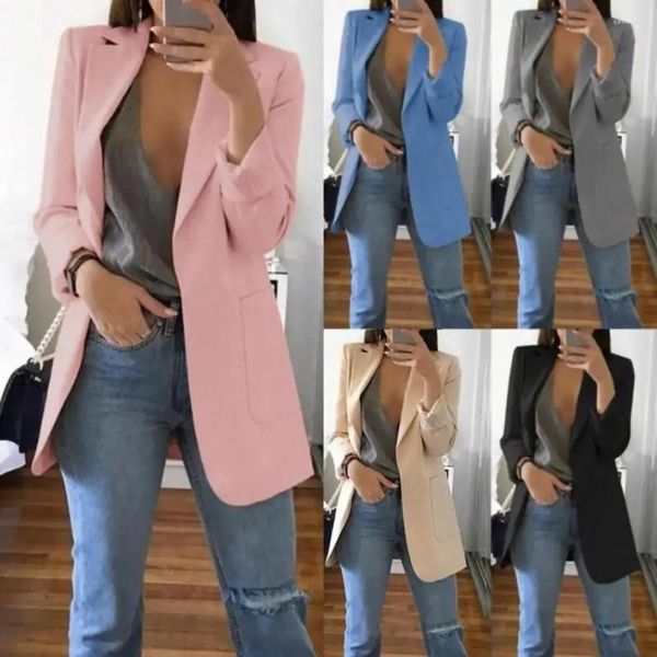 Ternos femininos blazer moda casual terno fino ajuste cardigan casaco de grandes dimensões senhoras jaqueta